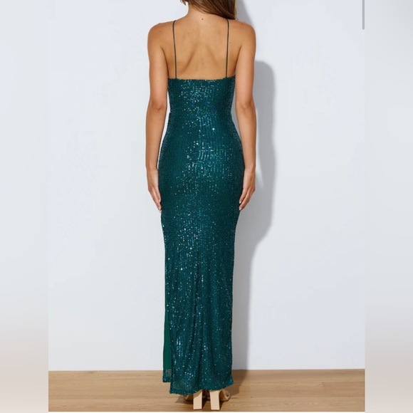 Hello Molly Teal Sequin Wedding Dress - Picture 4 of 8